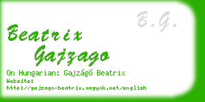 beatrix gajzago business card