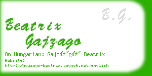 beatrix gajzago business card